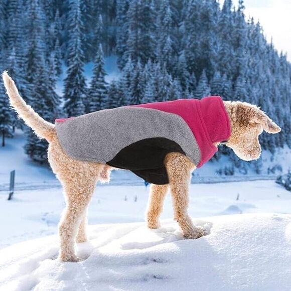 Lelepet Fleece Dog Jacket, Apparel for Cold Weather, Reversible Soft Warm 2xl - Picture 1 of 6